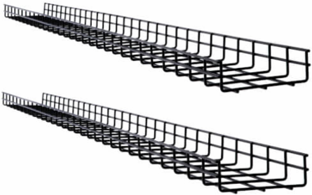 Wire Mesh Cable Tray, 6 in x 2 in x 5 ft, 2-Pack