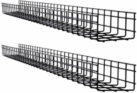 Wire Mesh Cable Tray, 6 in x 4 in x 5 ft, 2-Pack