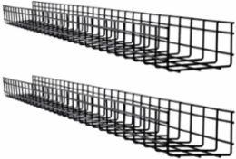 Wire Mesh Cable Tray, 6 in x 4 in x 5 ft, 2-Pack
