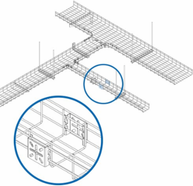 Wall/Floor Spider Bracket for Wire Mesh Cable Trays