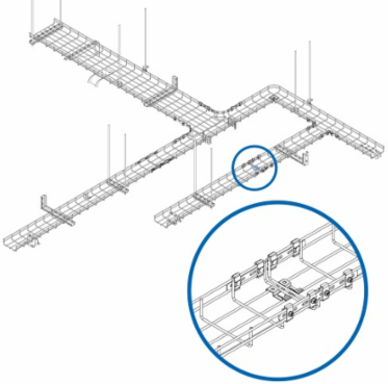 Toolless Coupler Base for Wire Mesh Cable Trays
