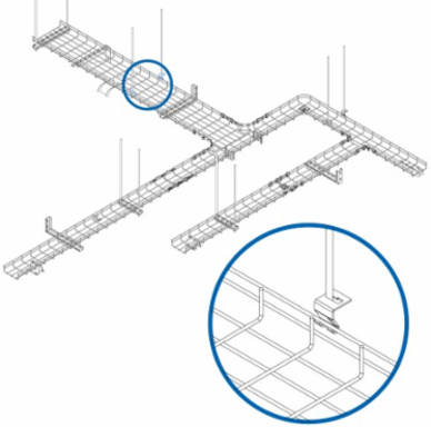 Ceiling Hanging Clip, Wire Mesh Cable Trays, Black, 50 Pack