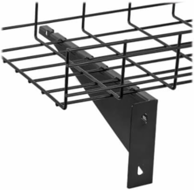 Heavy-Duty Wall Bracket, Wire Mesh Cable Trays, 150-450 mm, Black