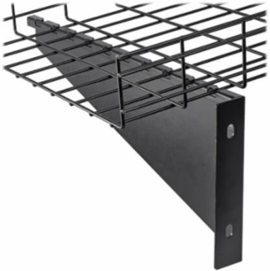 Large Heavy-Duty Wall Bracket, Wire Mesh Cable Trays, 150-450 mm, Black