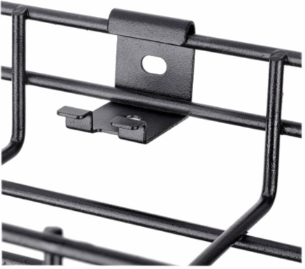Light-Duty Wall Bracket, Small Wire Mesh Cable Trays, Black