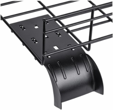 Cable Exit Clip/Dropout Waterfall, Wire Mesh Cable Trays, 90 mm Wide, Black