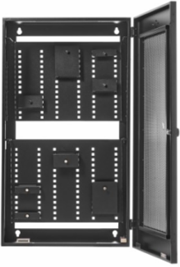 SmartRack 5U Low-Profile Vertical-Mount Switch-Depth Wall-Mount Structured Wiring Enclosure, Adjustable Equipment Brackets