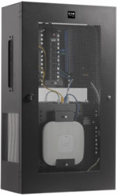 SmartRack 5U Low-Profile Vertical-Mount Switch-Depth Wall-Mount Structured Wiring Enclosure, Adjustable Equipment Brackets