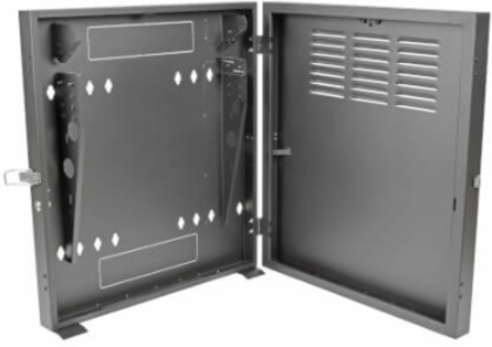 2U Low-Profile Wall-Mount Rack Enclosure Cabinet, 20 Inch Depth, 150 lb Capacity