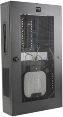 SmartRack 3U Low-Profile Vertical-Mount Switch-Depth Wall-Mount Structured Wiring Enclosure, Adjustable Equipment Brackets