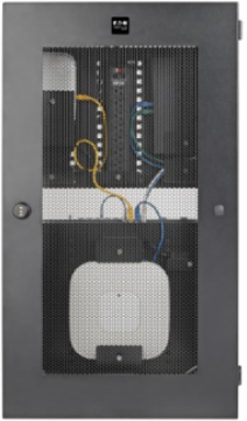 SmartRack 3U Low-Profile Vertical-Mount Switch-Depth Wall-Mount Structured Wiring Enclosure, Adjustable Equipment Brackets