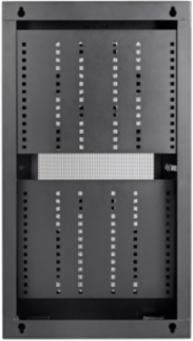 SmartRack 3U Low-Profile Vertical-Mount Switch-Depth Wall-Mount Structured Wiring Enclosure, Adjustable Equipment Brackets