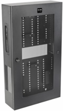 SmartRack 3U Low-Profile Vertical-Mount Switch-Depth Wall-Mount Structured Wiring Enclosure, Adjustable Equipment Brackets