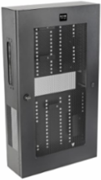 SmartRack 3U Low-Profile Vertical-Mount Switch-Depth Wall-Mount Structured Wiring Enclosure, Adjustable Equipment Brackets