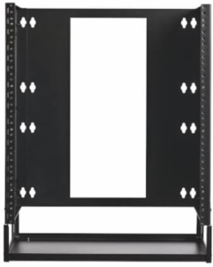 Wall-Mount Bracket with Shelf, 12U, Hinged, Small Switches/Patch Panels