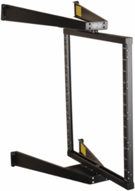 12U Flat-Pack Wall-Mount Pivoting Open Frame Rack, 18 Inch Depth, 150 lb Capacity