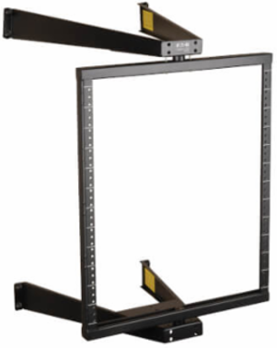 12U Flat-Pack Wall-Mount Pivoting Open Frame Rack, 18 Inch Depth, 150 lb Capacity