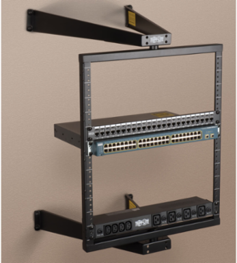 12U Flat-Pack Wall-Mount Pivoting Open Frame Rack, 18 Inch Depth, 150 lb Capacity