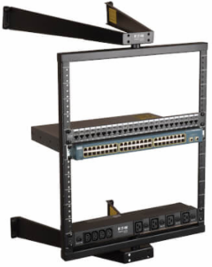 12U Flat-Pack Wall-Mount Pivoting Open Frame Rack, 18 Inch Depth, 150 lb Capacity
