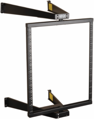 12U Flat-Pack Wall-Mount Pivoting Open Frame Rack, 18 Inch Depth, 150 lb Capacity