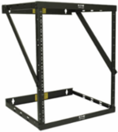 Expandable Wall-Mount Open-Frame Rack, 8U/12U/22U, Max Capacity 150 lb, Depth 11.5 Inch