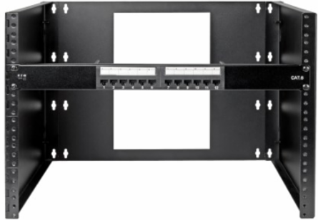 8U Hinged Wall-Mount Bracket, 15 Inch Max Device Depth, Black