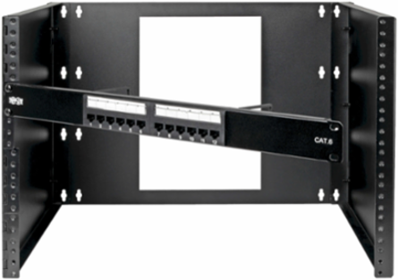8U Hinged Wall-Mount Bracket, 15 Inch Max Device Depth, Black