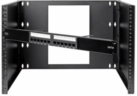 8U Hinged Wall-Mount Bracket, 15 Inch Max Device Depth, Black