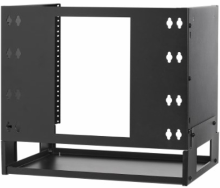 Wall-Mount Bracket with Shelf, 8U, Hinged, for Small Switches and Patch Panels