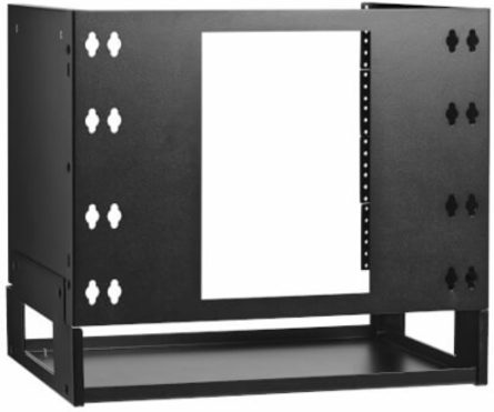 Wall-Mount Bracket with Shelf, 8U, Hinged, for Small Switches and Patch Panels