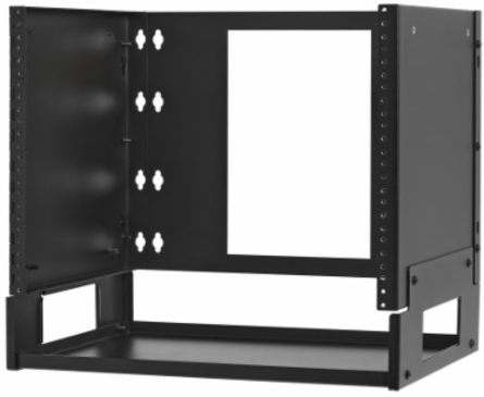 Wall-Mount Bracket with Shelf, 8U, Hinged, for Small Switches and Patch Panels