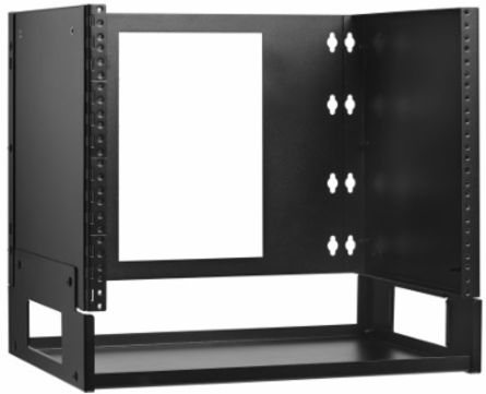 Wall-Mount Bracket with Shelf, 8U, Hinged, for Small Switches and Patch Panels