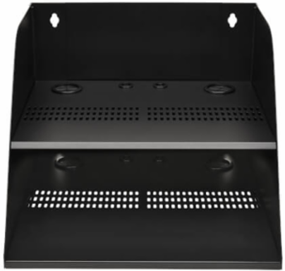 Wall-Mount Double Shelf for IT Equipment, 20 in Wide, Up to 250 lb
