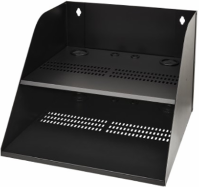 Wall-Mount Double Shelf for IT Equipment, 20 in Wide, Up to 250 lb