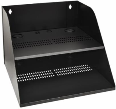 Wall-Mount Double Shelf for IT Equipment, 20 in Wide, Up to 250 lb