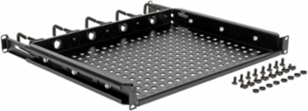 Cantilevered Steel Rack Shelf 1U, Vented Design, Holds 50 lb, 14.2 Inch Deep