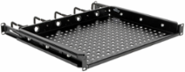 Cantilevered Steel Rack Shelf 1U, Vented Design, Holds 50 lb, 14.2 Inch Deep