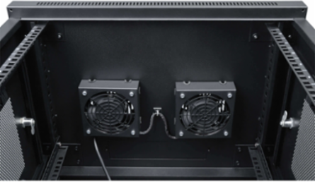 Wall-Mount Roof Fan Kit - Dual 230V Fans, 210 CFM, 3 ft Cord, C14 Input