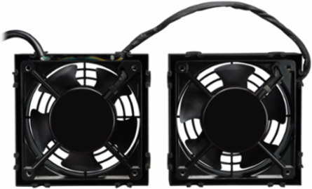 Wall-Mount Roof Fan Kit - Dual 230V Fans, 210 CFM, 3 ft Cord, C14 Input