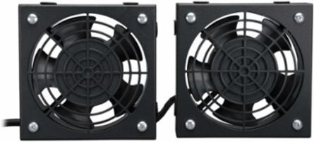 Wall-Mount Roof Fan Kit - Dual 230V Fans, 210 CFM, 3 ft Cord, C14 Input