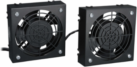 Wall-Mount Roof Fan Kit - Dual 230V Fans, 210 CFM, 3 ft Cord, C14 Input