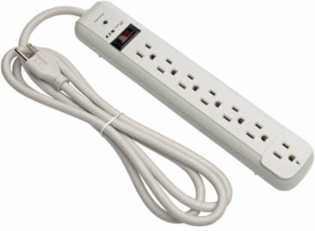 7-Outlet Surge Protector, 1080 Joules, 6 ft Cord, Light Gray Housing