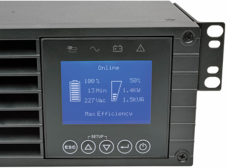 3000VA 2.7kW Double-Conversion UPS, 8 Outlets, 2U, Pure Sine Wave