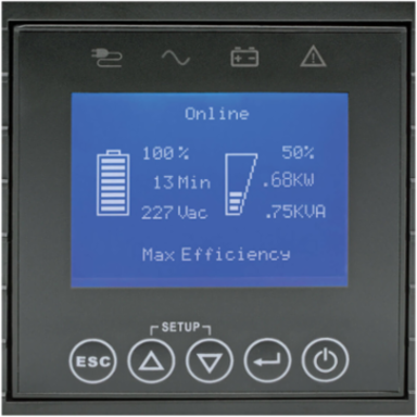 1500VA Double-Conversion UPS, 6 Outlets, 2U Rackmount, USB, Pure Sine Wave