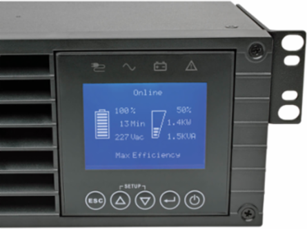 3000VA 2.7kW Double-Conversion UPS, 10 Outlets, 2U, LCD Display