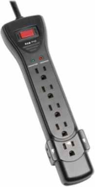 7-Outlet Surge Protector with 2160 Joules and 7 ft Cord, Right-Angle Plug