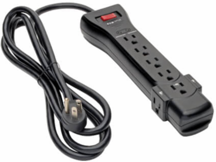 7-Outlet Surge Protector with 2160 Joules and 7 ft Cord, Right-Angle Plug