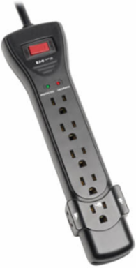 7-Outlet Surge Protector with 2160 Joules and 7 ft Cord, Right-Angle Plug