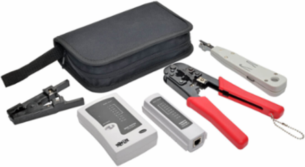 4-Piece Network Installer Tool Kit with Carrying Case, Includes RJ45 Tester & Crimping Tool
