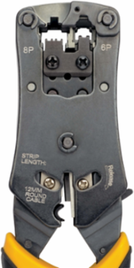 RJ11/RJ12/RJ45 Wire Crimper with Built-in Cable Tester, Cuts 12 mm Cables